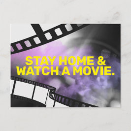 THUIS BLIJVEN EN EEN FILM BEKIJKEN BRIEFKAART