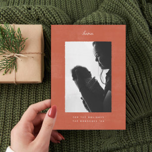 Thuis blijven Minimaal Familie Kerstfoto Feestdagenkaart