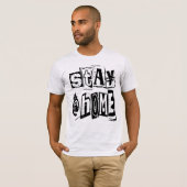 Thuis blijven Moderne verontruste typografie T-shirt (Voorkant volledig)