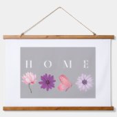 Thuis Bloem- en Vlinderontwerp Hangend Wandkleed (Voorkant)