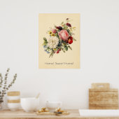 Thuis, bloemen poster Sweet Home (Keuken)