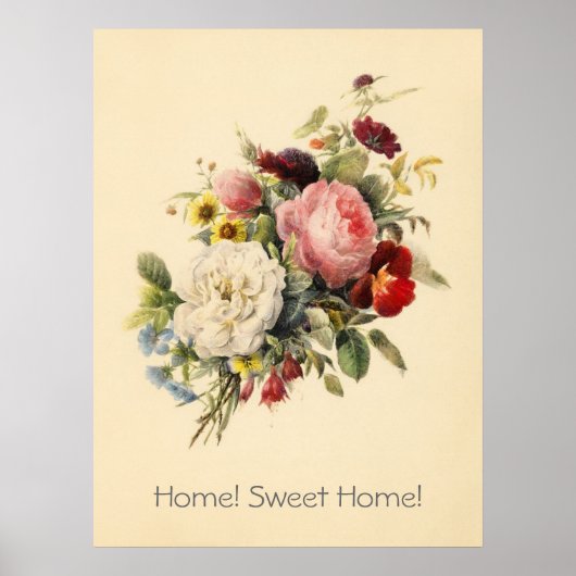 Thuis, bloemen poster Sweet Home (Voorkant)