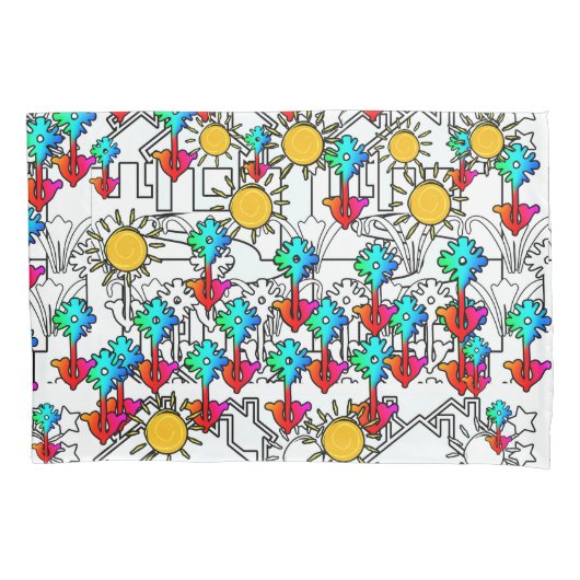 Thuis Bloemen Zonneschijn Kussensloop (Voorkant)