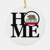 THUIS Boulder Creek CA Keramisch Ornament (Voorkant)