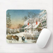 Thuis brengen de Logs, het winterlandschap Muismat (Met muis)