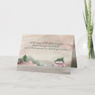 Thuis brengen in de kerstscène van het boomland kaart