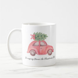 Thuis brengen van de kerstboom, Mok, 11 oz Koffiemok