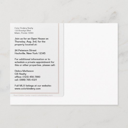 Thuis Briefkaart onroerend goed (Achterkant)