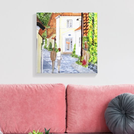 Thuis Deense stad Acrylverf Canvas Afdruk (Insitu (Woonkamer))