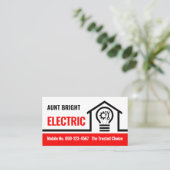 Thuis elektrische gloeilamp circuit visitekaartje (Staand voorkant)