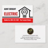 Thuis elektrische gloeilamp circuit visitekaartje (Voorkant / Achterkant)