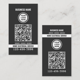Thuis elektrische service QR-code Logo aangepast w Visitekaartje