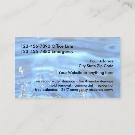 Thuis- en bedrijfshersteldiensten visitekaartje (Achterkant)