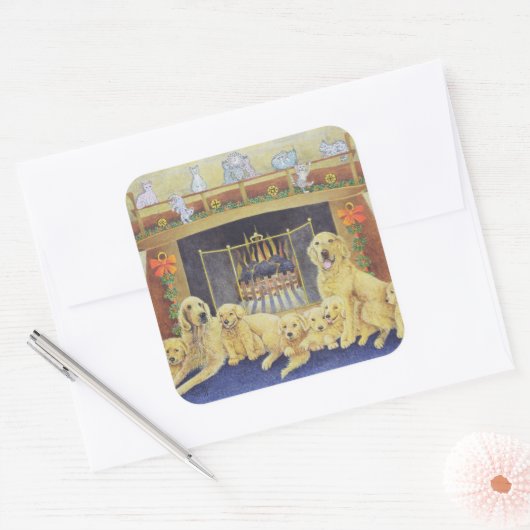 Thuis en gezondheid vierkante sticker (Envelop)