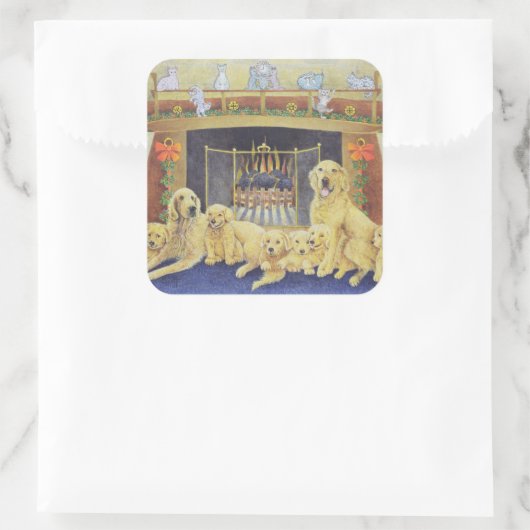 Thuis en gezondheid vierkante sticker (Tas)