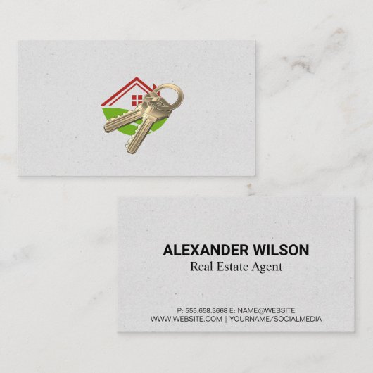 Thuis en sleutels visitekaartje (Voorkant / Achterkant)