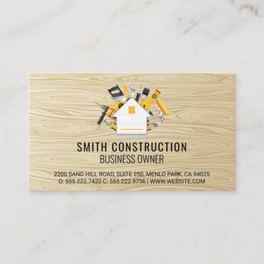 Thuis en tools | Hout Visitekaartje (Voorkant)