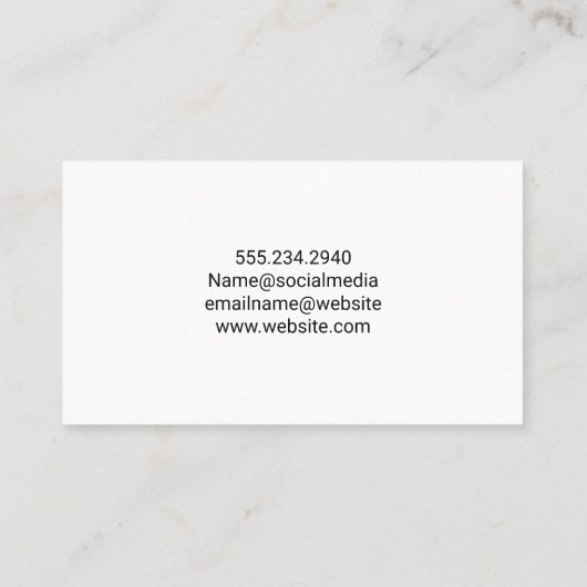 Thuis en tools visitekaartje (Achterkant)