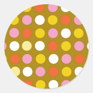 Thuis en zakelijk, heldere kleur stippen. ronde sticker