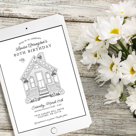 Thuis Feest 80e verjaardag Drop In Kaart