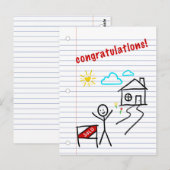 thuis felicitaties notitieboek papier schetsen briefkaart (Voorkant / Achterkant)