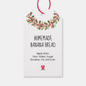 Thuis Gebakken Met Liefde Waterverf Kerstgroen Cadeaulabel (Achterkant)