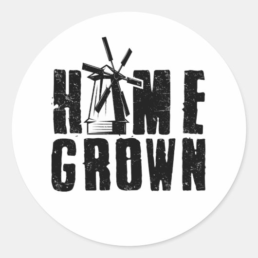 Thuis gegroeid ronde sticker (Voorkant)