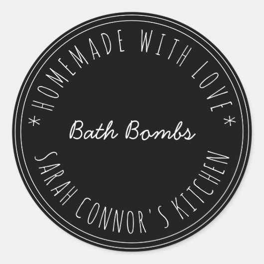 Thuis gemaakt met liefde Bath Bombs Kraft Spa Ronde Sticker (Voorkant)
