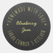 Thuis gemaakt van de liefde Blueberry JamTrendy Hi Ronde Sticker (Voorkant)