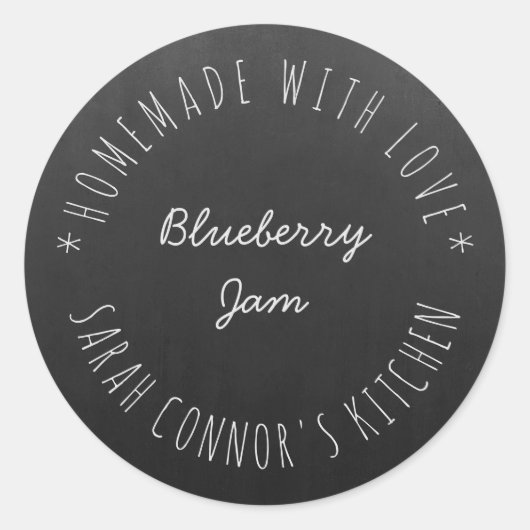 Thuis gemaakt van de liefde Blueberry JamTrendy Hi Ronde Sticker (Voorkant)