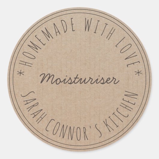 Thuis gemaakt van de liefde Moisturizer Kraft Spa Ronde Sticker (Voorkant)