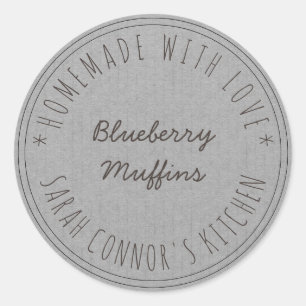 Thuis gemaakt van de liefde Muffins Kraft Baking K Ronde Sticker
