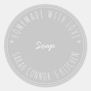 Thuis gemaakt van de liefde Soap Kraft Spa Ronde Sticker