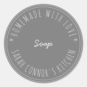 Thuis gemaakt van de liefde Soap Kraft Spa Ronde Sticker