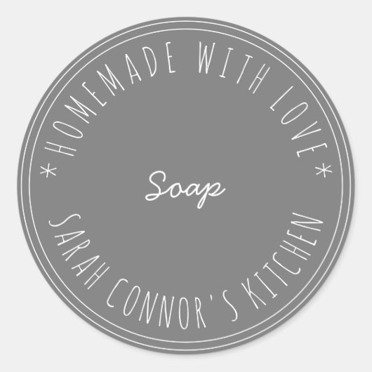 Thuis gemaakt van de liefde Soap Kraft Spa Ronde Sticker (Voorkant)