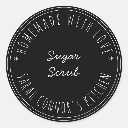 Thuis gemaakt van de liefde Sugar Scrub Kraft Spa Ronde Sticker (Voorkant)