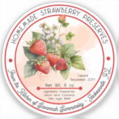 Thuis gemaakte aardbeienconfiture inmaken sticker (Voorkant)