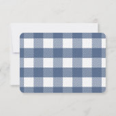Thuis geweven Gingham Huwelijks RSVP Kaart (Achterkant)