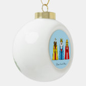 Thuis, gezoet startpunt en drie Mannen Keramische Bal Ornament (Links)