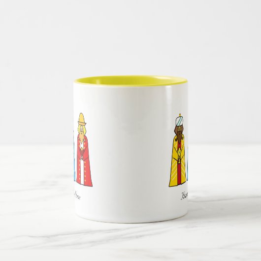 Thuis, gezoet startpunt en drie Mannen Tweekleurige Koffiemok (Center)