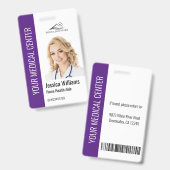 Thuis Gezondheidszorg Medische Foto ID Paars Badge (Front & Back)