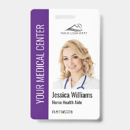 Thuis Gezondheidszorg Medische Foto ID Paars Badge