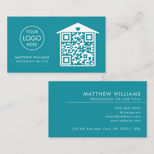 Thuis Gezondheidszorg Professionele QR-code Modern Visitekaartje (Voorkant / Achterkant)