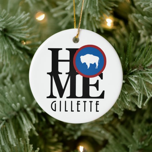 THUIS Gillette Wyoming Keramisch Ornament (Boom)
