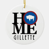 THUIS Gillette Wyoming Keramisch Ornament (Voorkant)