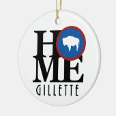THUIS Gillette Wyoming Keramisch Ornament (Links)