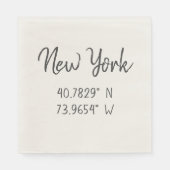Thuis GPS-coördinaten Lengtegraad Latitude New Yor Servet (Voorkant)