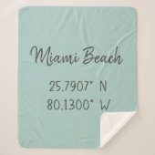 Thuis GPS coördineert lengtegraad Latitude Miami Sherpa Deken (Voorkant)