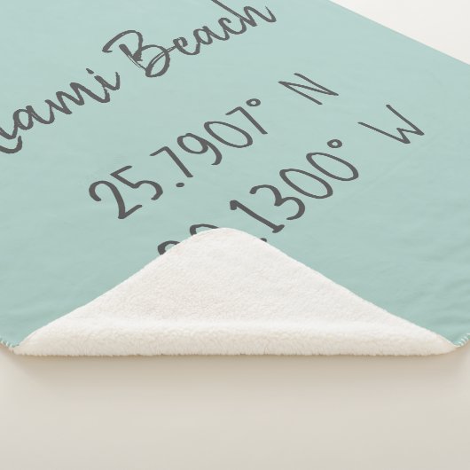 Thuis GPS coördineert lengtegraad Latitude Miami Sherpa Deken (3/4)