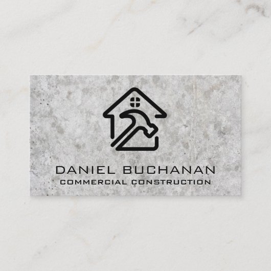 Thuis Hamer Logo | Beton | Bouw Visitekaartje (Voorkant)